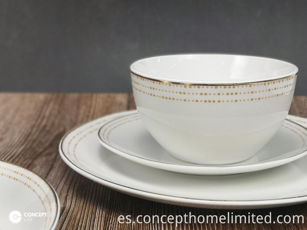 Porcelain Dinner Set With Real Gold Decal Ch22067 04 3